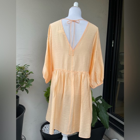 ☘️ H&M Semi-sheer Mini Dress/ Tunic in Pale/ Pastel Orange, M - Picture 7 of 15